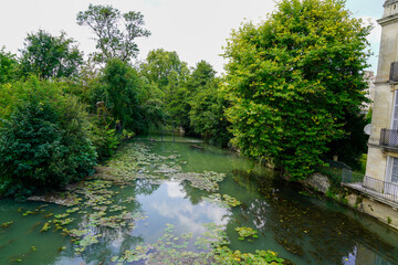 Seugne river at Jonzac city in Charente Maritime