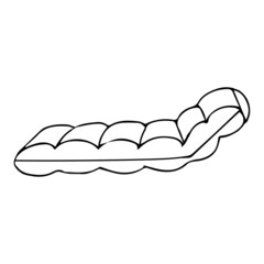 Inflatable mattress for swimming,isolated on a white background.Vector illustration in doodle style.