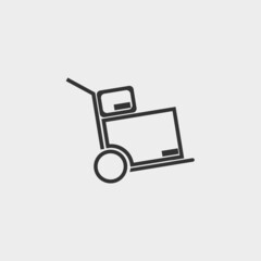 Handcart vector icon solid grey