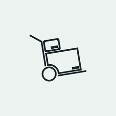 Handcart vector icon solid grey