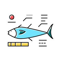 tuna fish characteristics color icon vector illustration