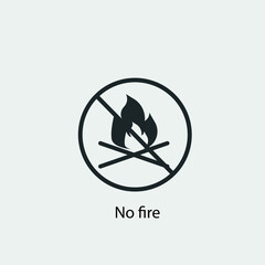 No fire vector icon solid grey