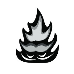 hot black fire vector icon mustache shape emoticon logo