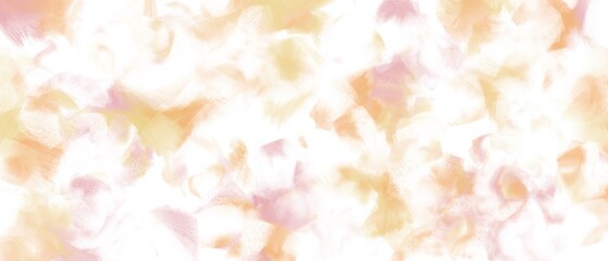 春の油絵抽象アート横長バナー）パレットナイフペインティング・白背景にオレンジとピンク　ナチュラル