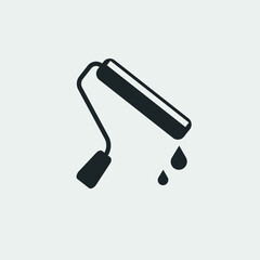 Paint roller vector icon solid grey