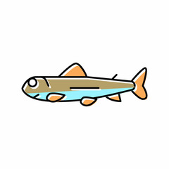 fry salmon color icon vector illustration