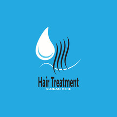 Fototapeta na wymiar Hair treatment logo vector illustration