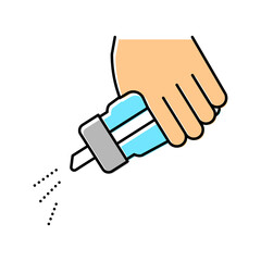 hand salting dish color icon vector illustration