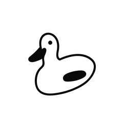 Vector simple black line goose illustration for Easter hand drawn. Single spring holiday animal picture in doodle style. Design for stickers, social media, cards, packaging, printing.