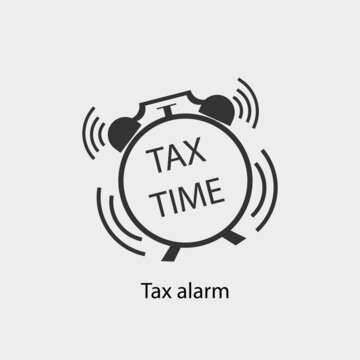 Tax alarm vector icon solid grey