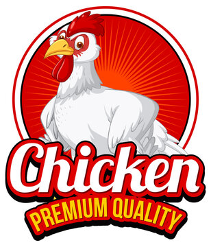 Chicken Premium Quality banner with chicken cartoon character