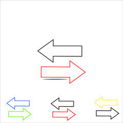 two arrow signs. Simple modern icon design illustration.