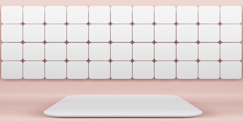 retro fashion pastel colors podium background Pallet stand Template Product stand for paste text 3D illustration