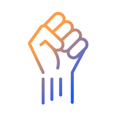 Fist up gradient linear vector icon