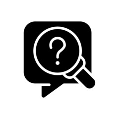 Research question black glyph icon