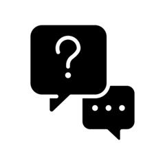 Interview question black glyph icon