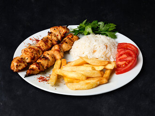 Kebab - grilled meat and vegetables
