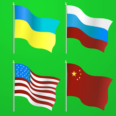 Flags of countries that may have started World War 3