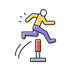 run and jump color icon vector illustration