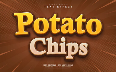 potato chips 3d style text effect