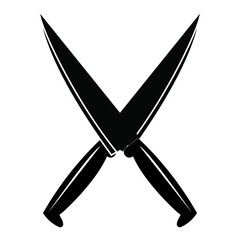 kitchen knife vector icon crossed letter x black and white logo