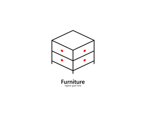 furniture logo with line art. modern templates. for corporate and graphic design. chair, lamp, table, cupboard logo icon.