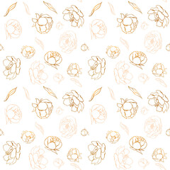 Pattern flowers hand drawn floral background beautiful Vector