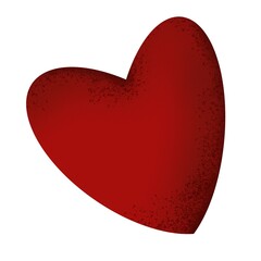 Heart 3d illustration, hand drawn picture for design with love and romance theme
