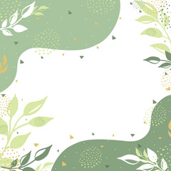 Modern universal artistic templates.International Women's Day and Holiday cards.Good for invitations,menu, table number card design. Spring wedding templates.Abstract creative leaves background