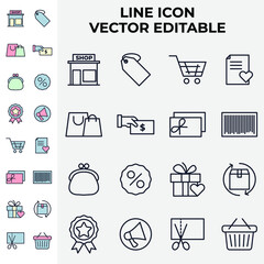Shopping malls, retail set icon symbol template for graphic and web design collection logo vector illustration