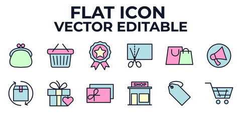 Shopping malls, retail set icon symbol template for graphic and web design collection logo vector illustration