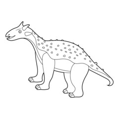 Coloring book for kids, cute cartoon dinosaur . Vector isolated on a white background