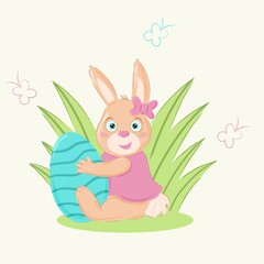 easter bunny with easter egg