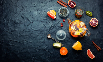 Fruit tea with citrus.