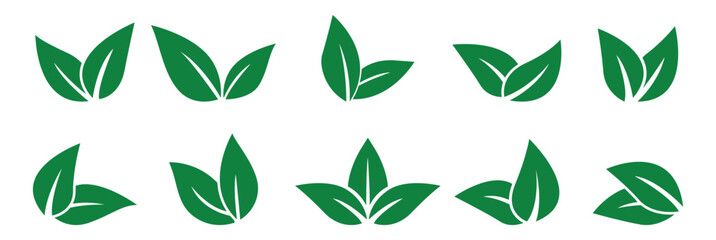 Fototapeta na wymiar green leaves , logo, icon set vector illustration 