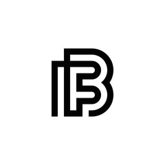 b f bf fb initial logo design vector template