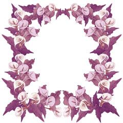 Ready to use Card. Watercolor invitation design with flowers, leaves. Flower and watercolor background. Floral elements, botanic watercolor illustration. Template for wedding. Frame. 