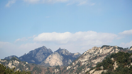 Fototapeta na wymiar Bukhansan Mountain peak and sky.