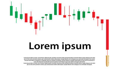 The candlestick chart shows the price decline. cause of war 