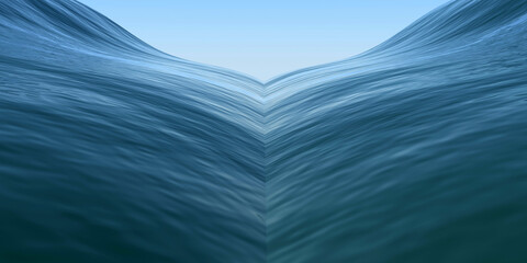 ureal cavity ocean surface with horizon