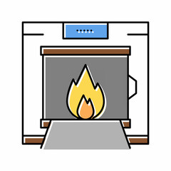 crematorium equipment color icon vector isolated illustration