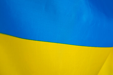 National flag of Ukraine fabric textile background