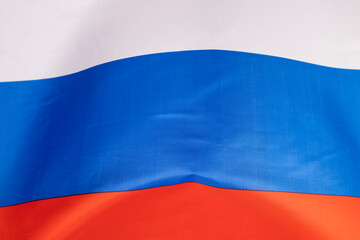 Satin texture of curved flag of Russia