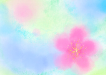 水彩風、春のイメージ背景