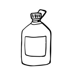 Doodle vector large water bottle on white background isolated