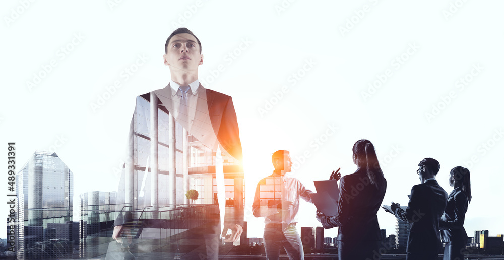 Wall mural Portrait of an handsome confident business man