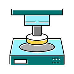press equipment semiconductor manufacturing color icon vector illustration