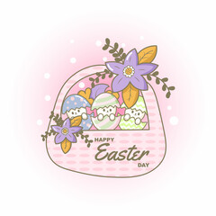 cute easter bag with eggs and flowers