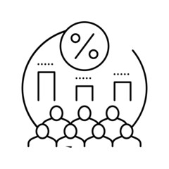 parliament voting line icon vector illustration
