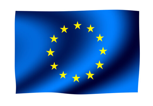 Waving EU (European union ) flag illustration